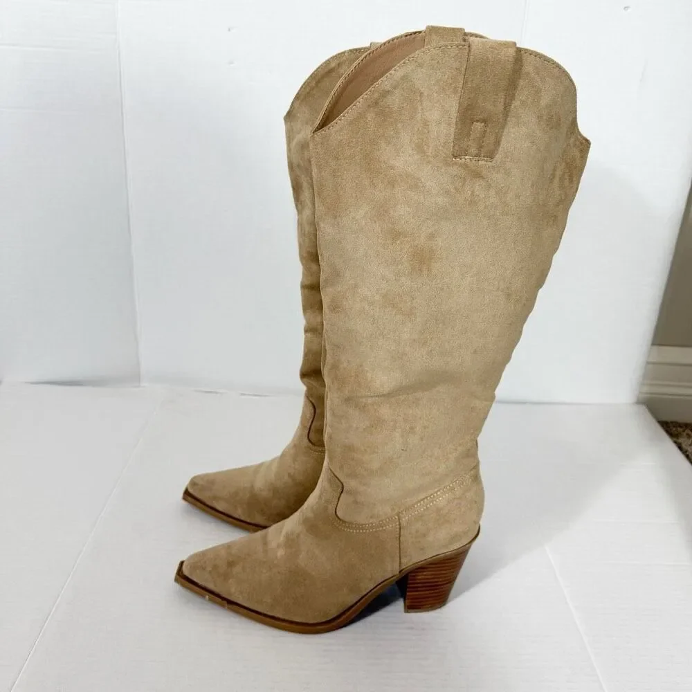MIA Messini Western Knee High Coastal Cowgirl Boho Chic Cowboy Boot Size‎ 8.5